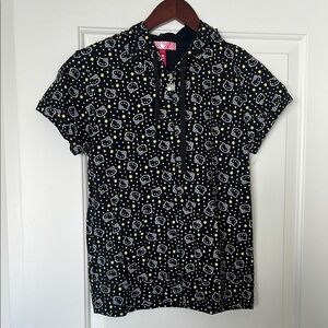 Ki La Ra Hello Kitty Black Short Sleeve Hoodie